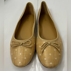 J. Crew Factory Women Woven Polka-Dot Ballet Flats Size 10 Career Capsule Office